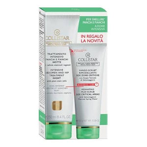 Collistar Kit Trattamento Intensivo Pancia e Fianchi Notte 250 ml + Fango-Scrub rimodellante SOS Zone Critiche 150 g