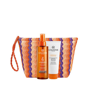 COFANETTO COLLISTAR 
Olio Secco SPF6 200 ml + Balsamo Doposole Idratante Restitutivo 100 ml + Pochette