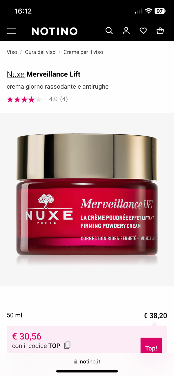 Nuxe merveillance lift crema viso
